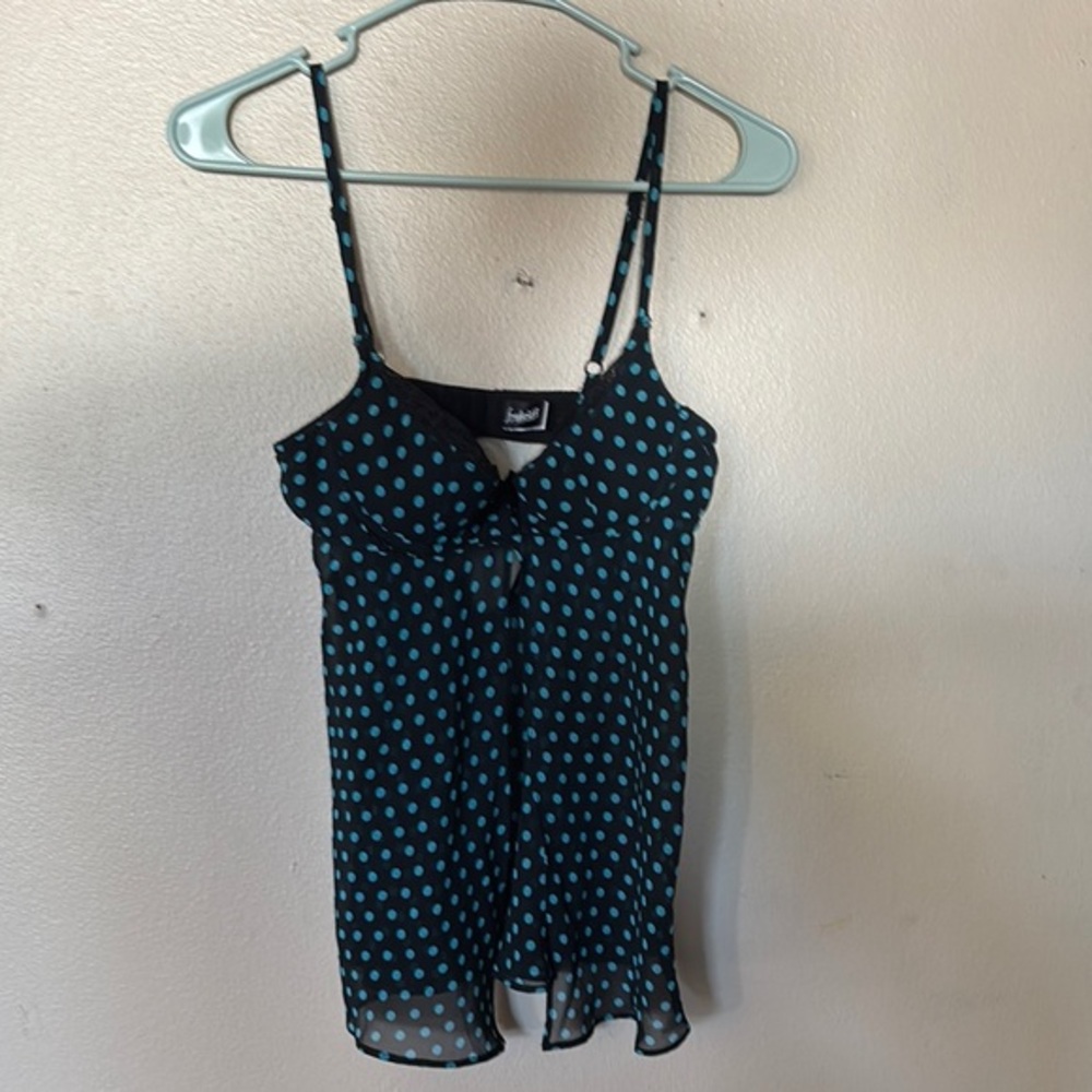 Polka Dot Fredrick’s of Hollywood split front Teddy Lingerie Size 32